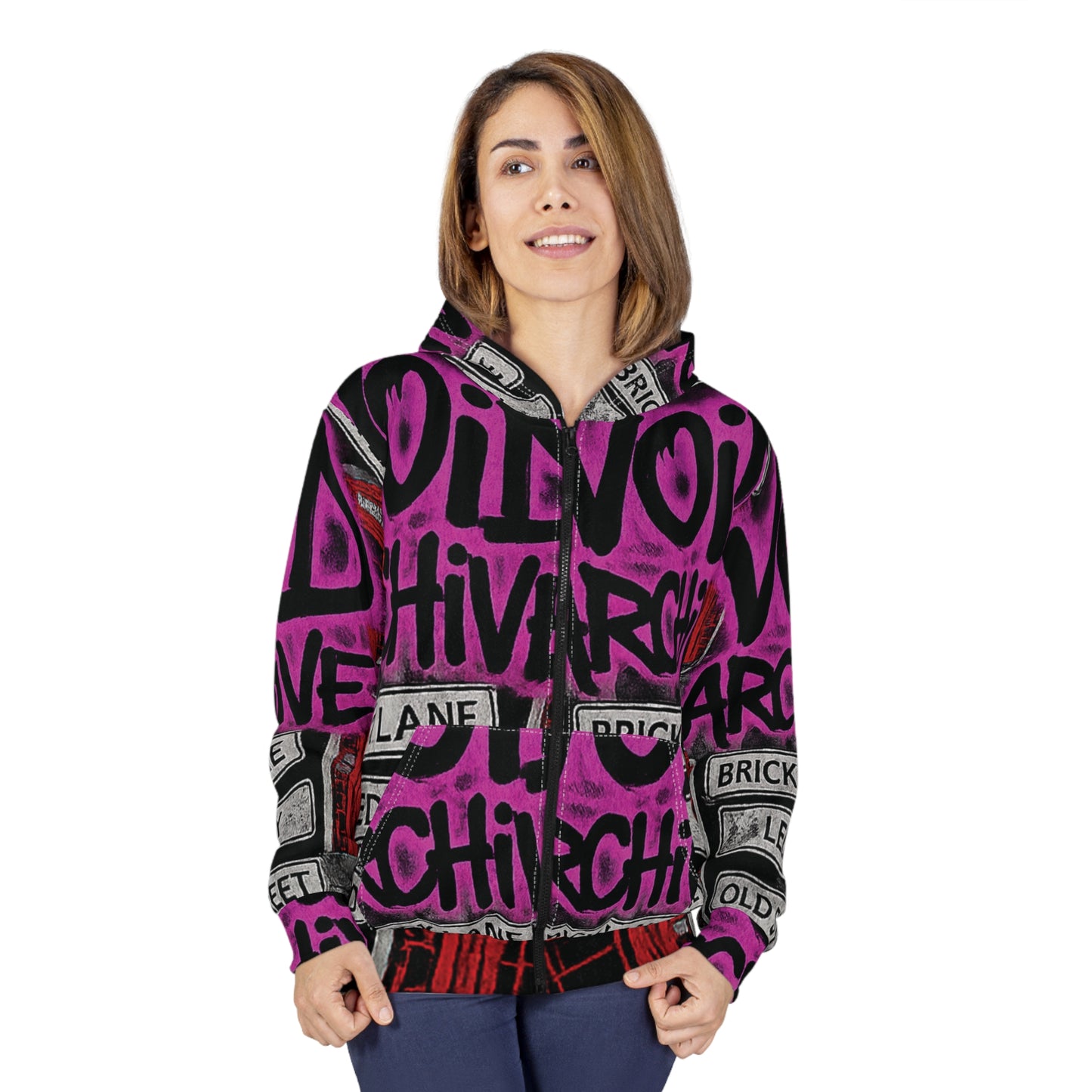 Void Archive Zip Hoodie — Graffiti Brick Lane Streetwear