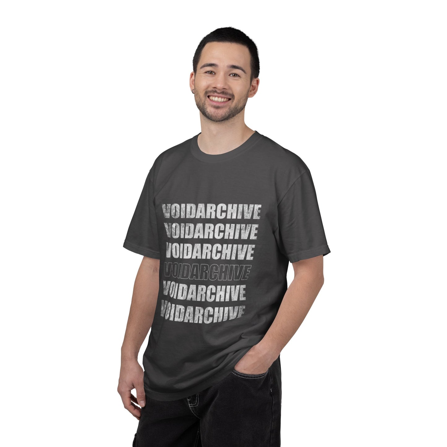 VoidArchive Graphic T-Shirt — Distressed Stacked Logo Tee