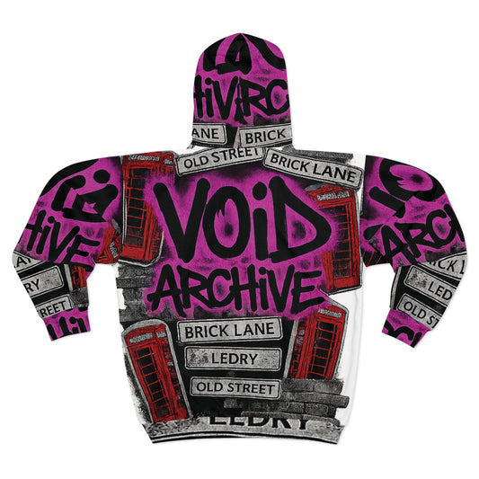 Void Archive Zip Hoodie — Graffiti Brick Lane Streetwear