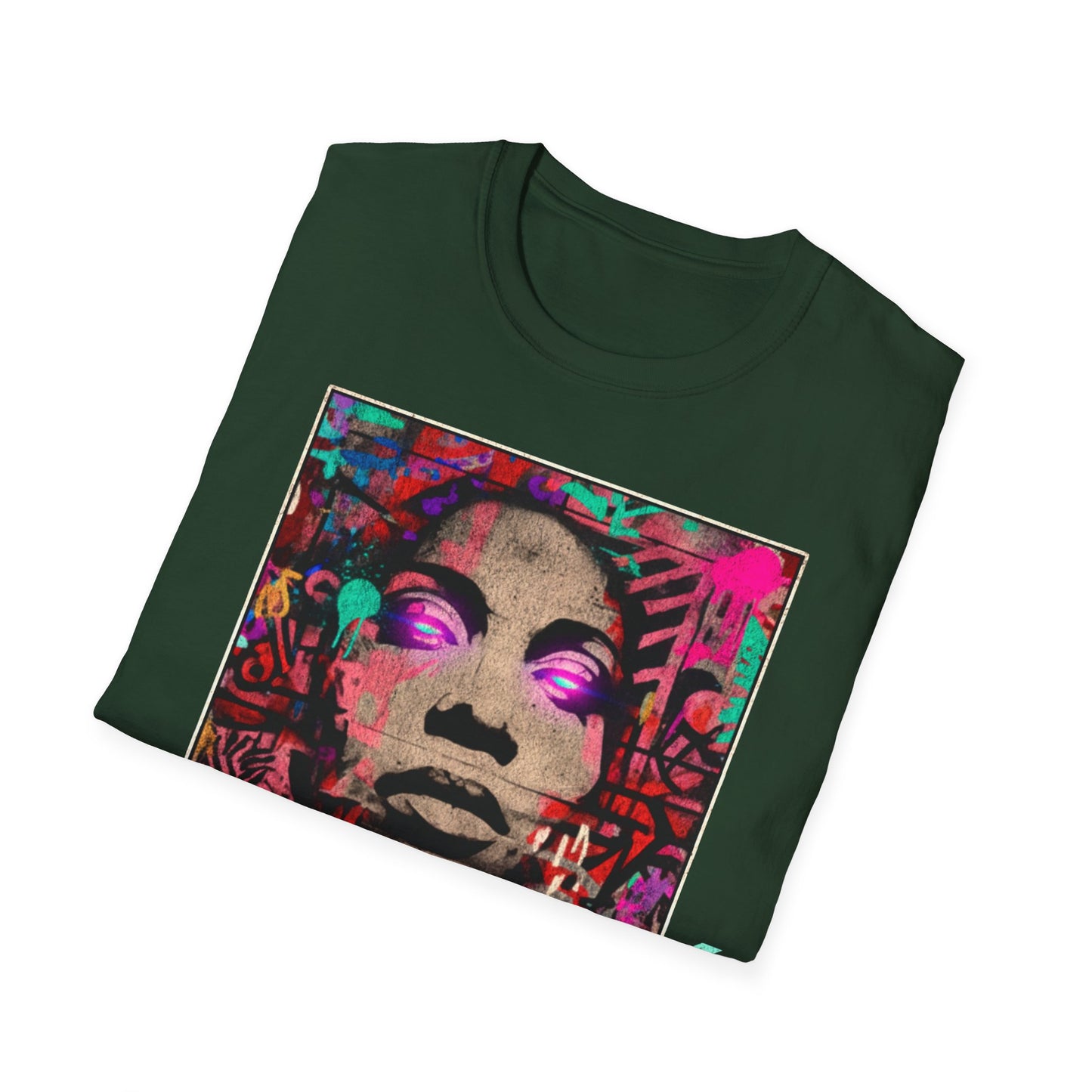 Street Art Archive T‑Shirt — Neon Portrait Graphic Tee