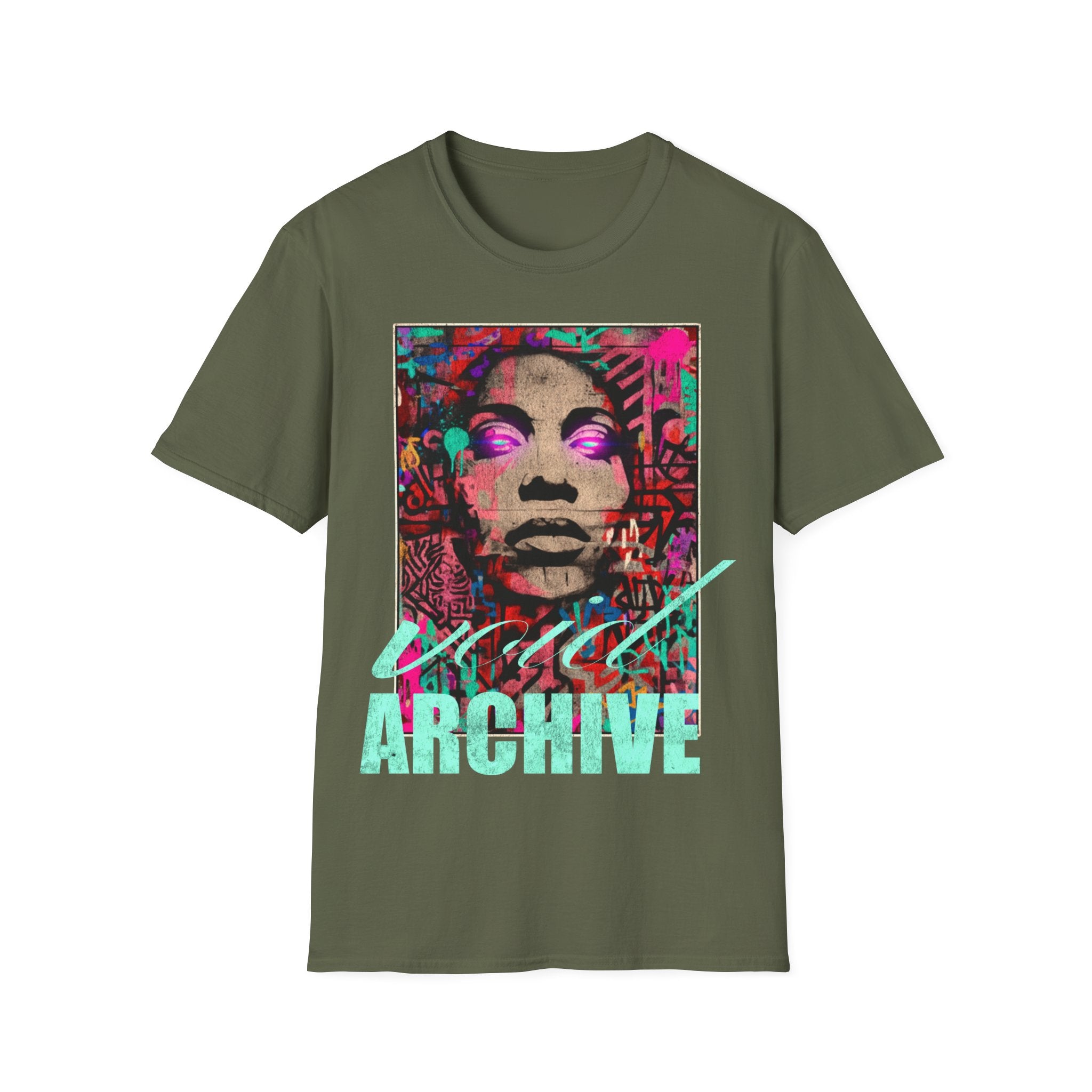 Street Art Archive T‑Shirt — Neon Portrait Graphic Tee