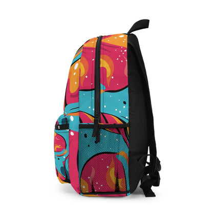 Vibrant Abstract Swirl Backpack — Colorful Retro Art School Bag