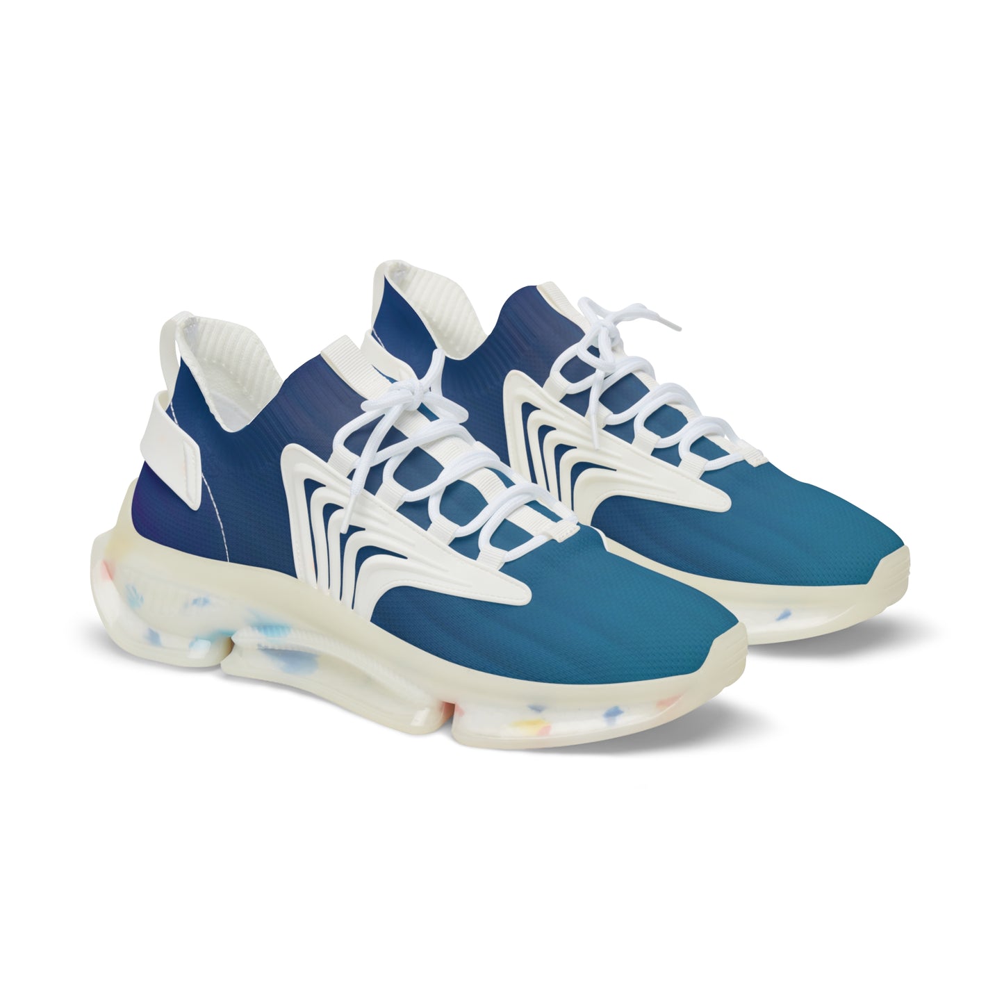 Men's Blue Gradient Mesh Sneakers — Lightweight Athletic Running Shoes