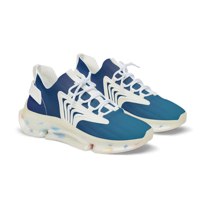 Men's Blue Gradient Mesh Sneakers — Lightweight Athletic Running Shoes