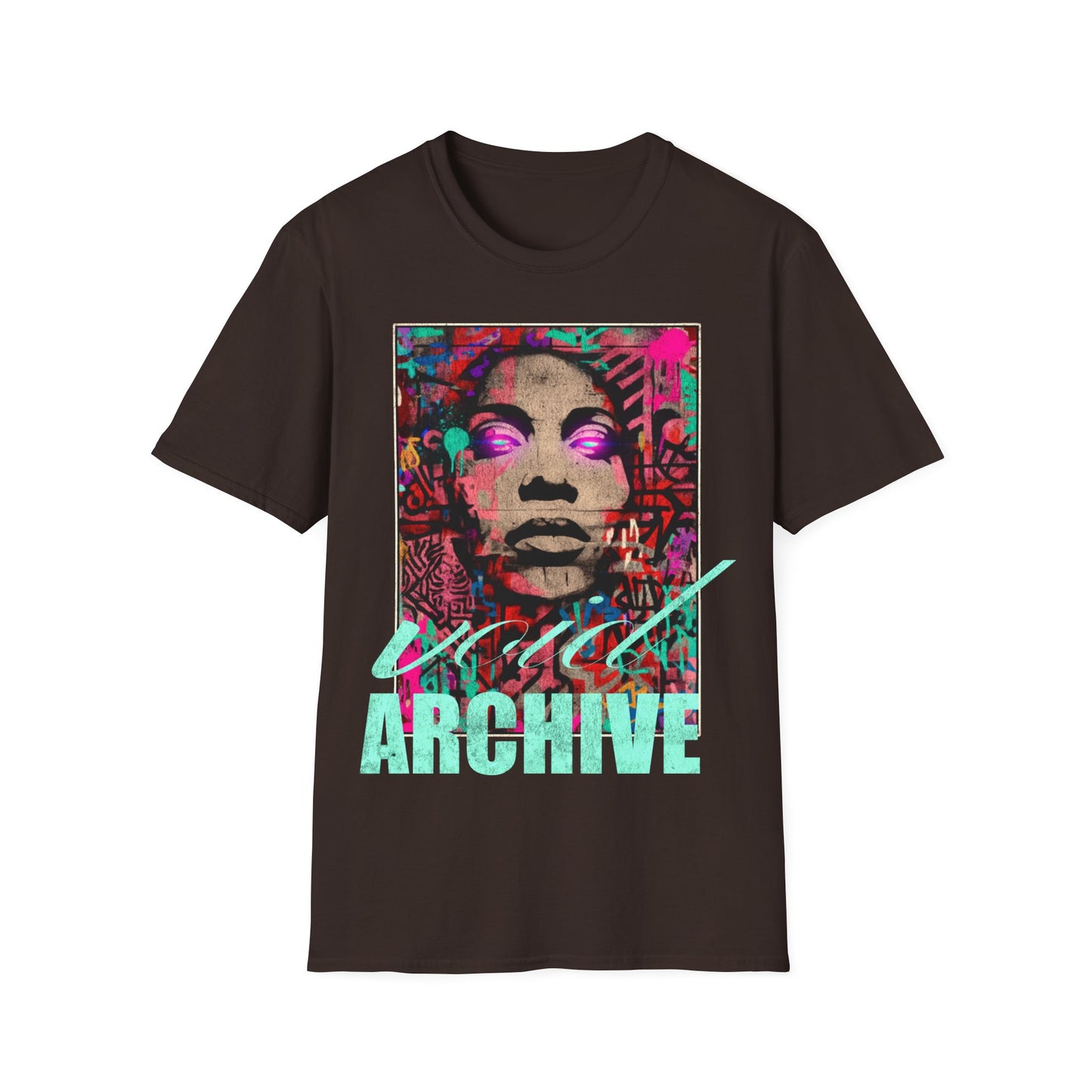 Street Art Archive T‑Shirt — Neon Portrait Graphic Tee