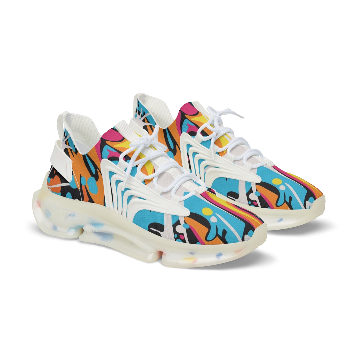 Men's Colorful Abstract Mesh Sneakers — Vibrant Lightweight Athletic Shoes