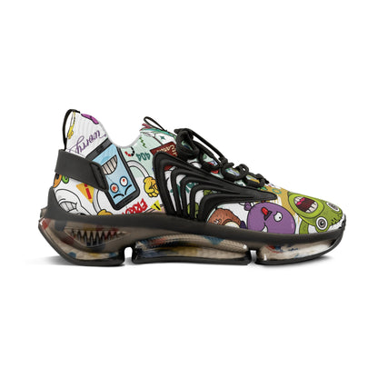 Men's Mesh Sneakers — Colorful Cartoon Monster Graphic Athletic Shoes