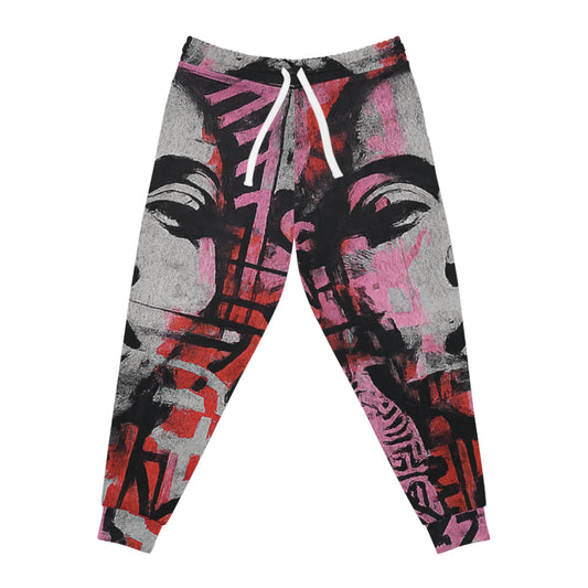 Graffiti Face Athletic Joggers — Bold Street Art Print Sweatpants