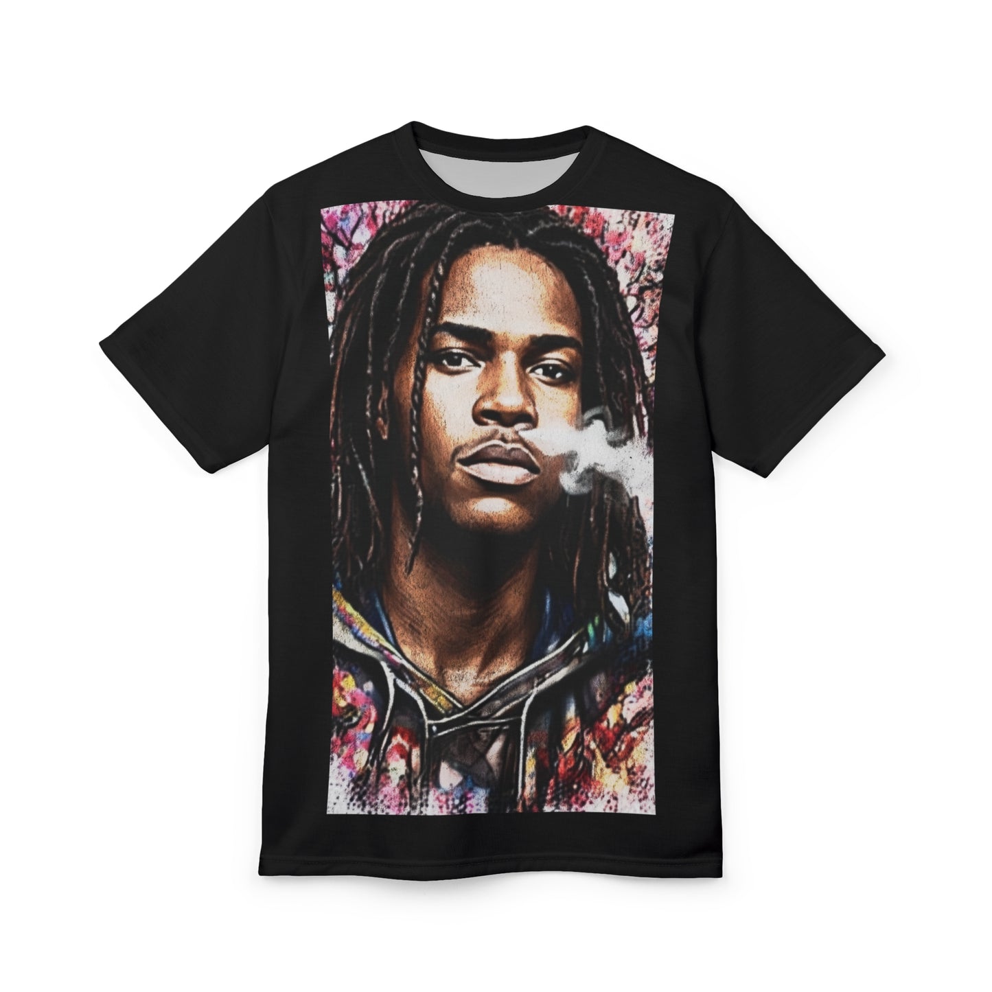 Portrait Graphic Tee — Urban Dreadlocks Smoke Art Shirt