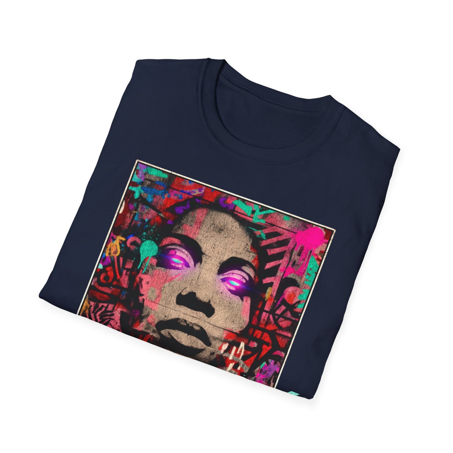 Street Art Archive T‑Shirt — Neon Portrait Graphic Tee