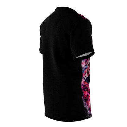 Artistic Portrait Tee — Vibrant Abstract Face All-Over Print