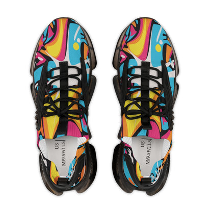 Men's Colorful Abstract Mesh Sneakers — Vibrant Lightweight Athletic Shoes