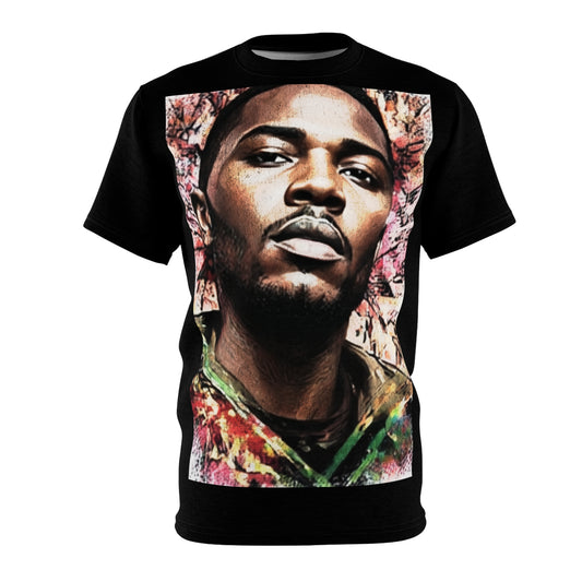 Portrait Graphic Tee — Artistic Black Music Icon All-Over Print