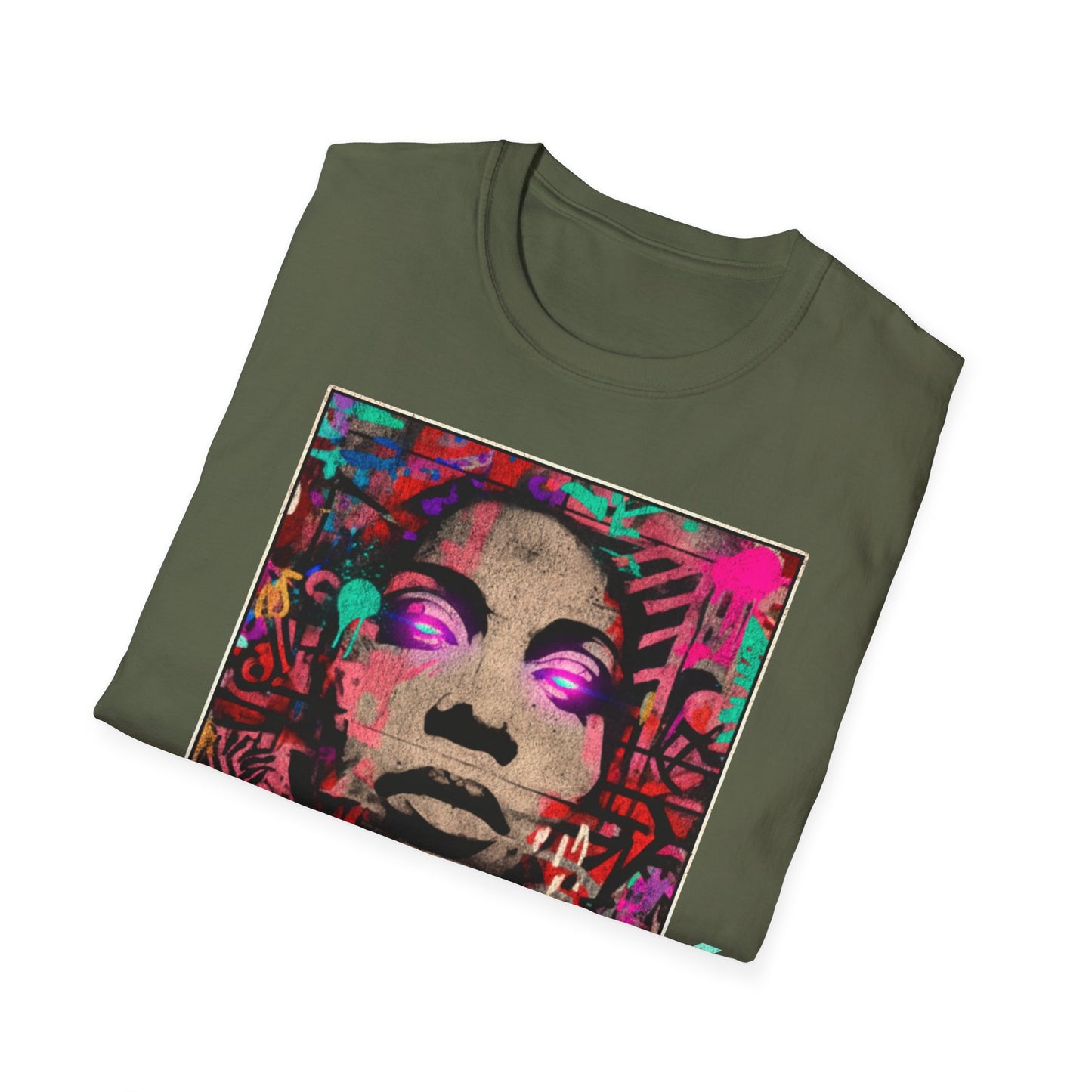 Street Art Archive T‑Shirt — Neon Portrait Graphic Tee