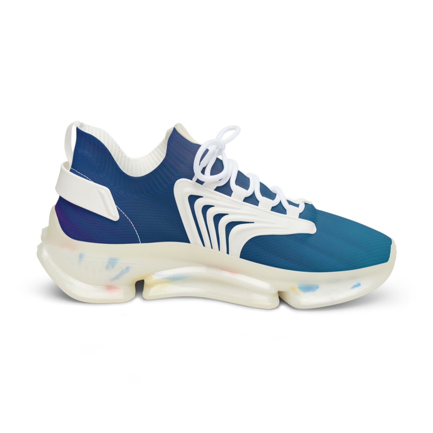 Men's Blue Gradient Mesh Sneakers — Lightweight Athletic Running Shoes