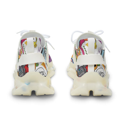 Men's Mesh Sneakers — Colorful Cartoon Monster Graphic Athletic Shoes