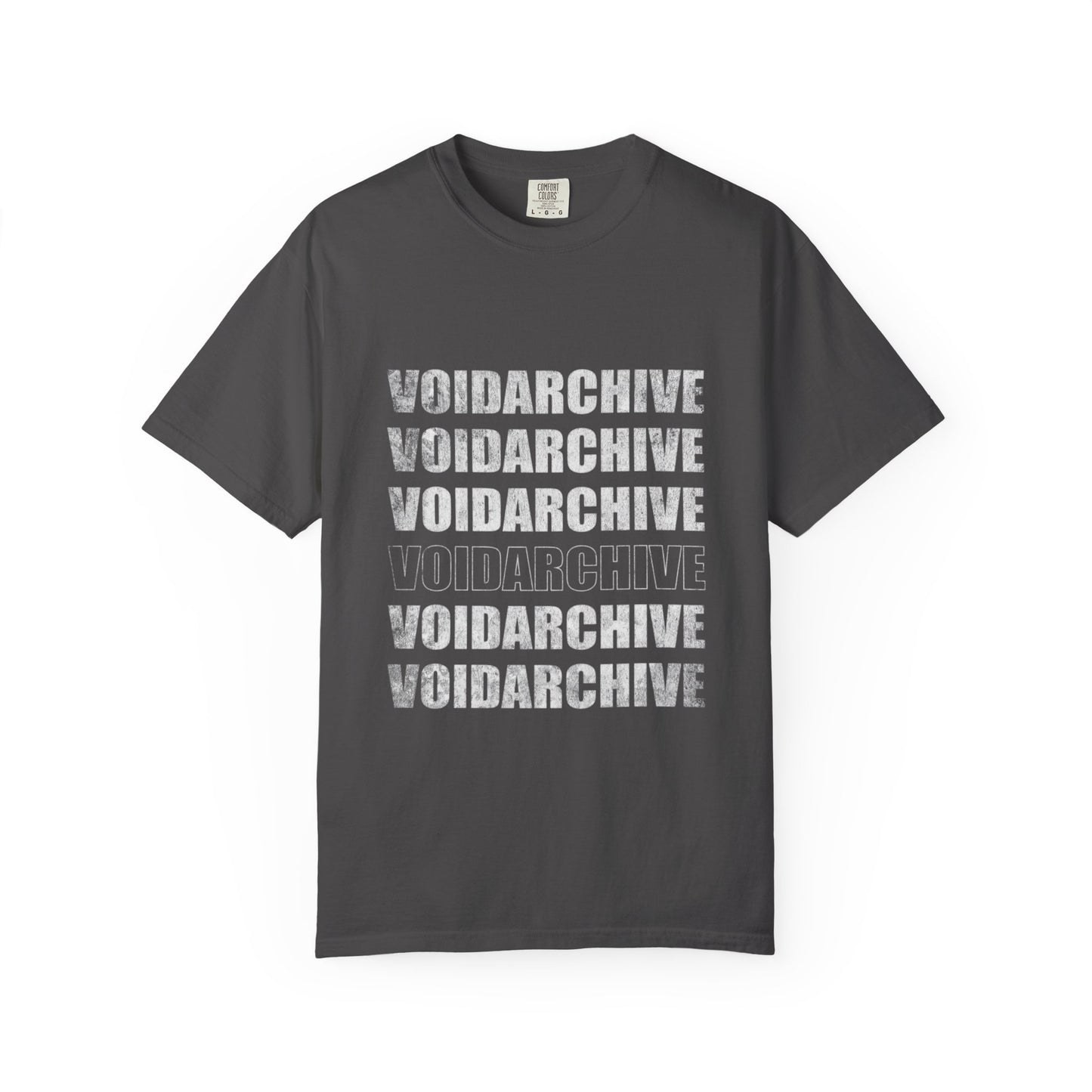 VoidArchive Graphic T-Shirt — Distressed Stacked Logo Tee