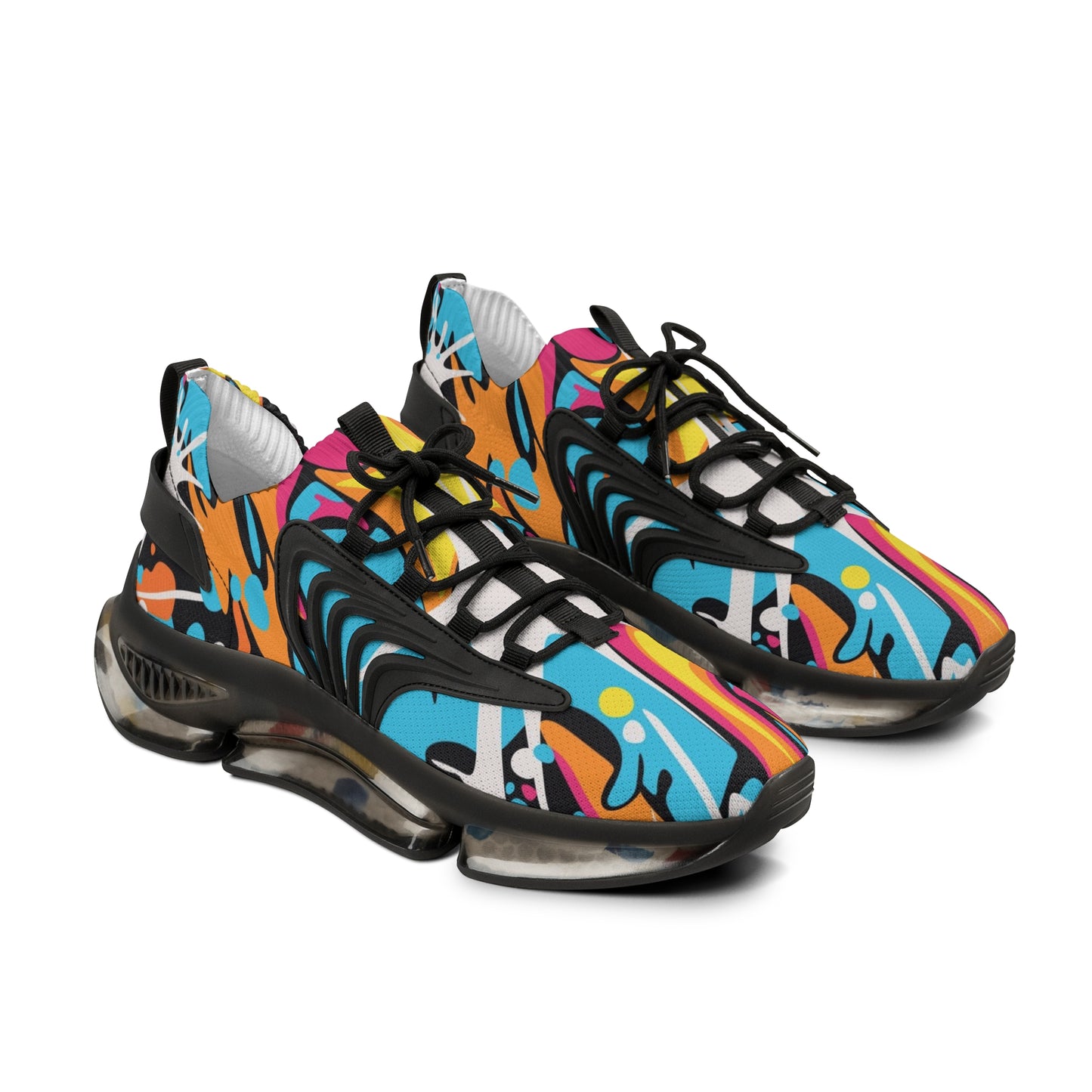 Men's Colorful Abstract Mesh Sneakers — Vibrant Lightweight Athletic Shoes