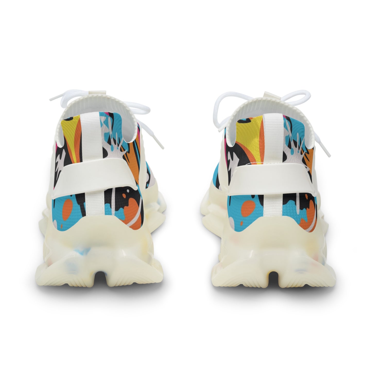 Men's Colorful Abstract Mesh Sneakers — Vibrant Lightweight Athletic Shoes