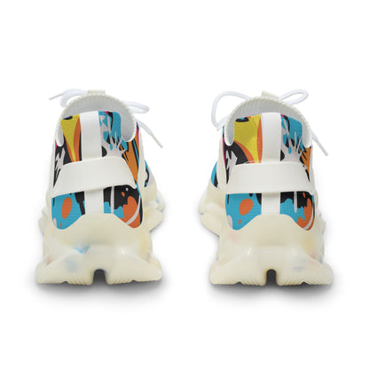 Men's Colorful Abstract Mesh Sneakers — Vibrant Lightweight Athletic Shoes