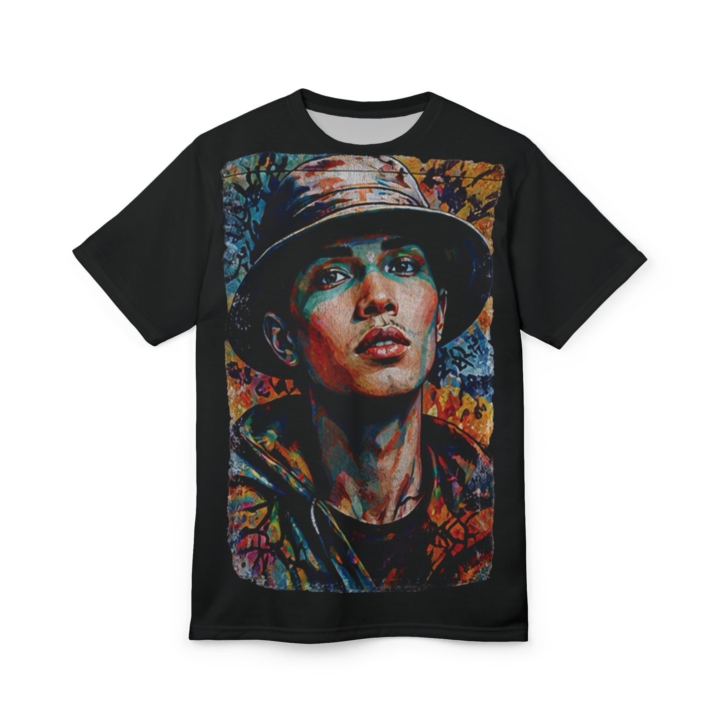 Artistic Soldier Portrait Tee – All-Over Print Military Portrait T-Shirt