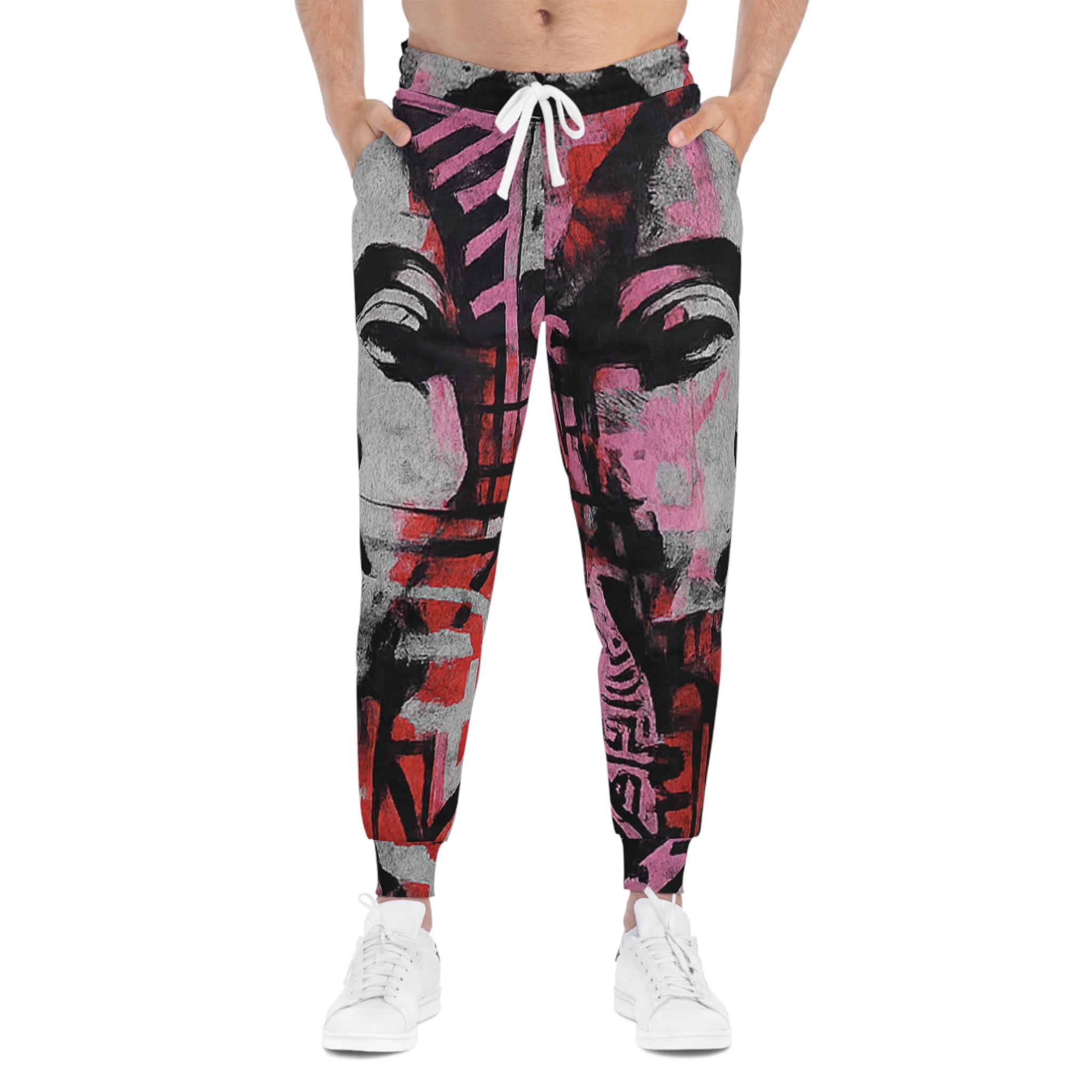 Graffiti Face Athletic Joggers — Bold Street Art Print Sweatpants