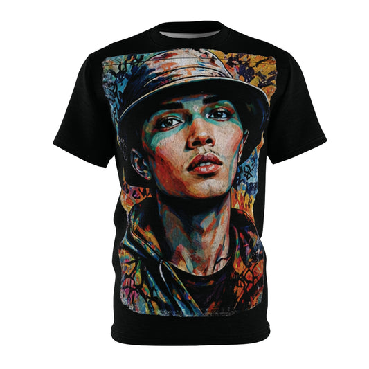 Artistic Soldier Portrait Tee – All-Over Print Military Portrait T-Shirt