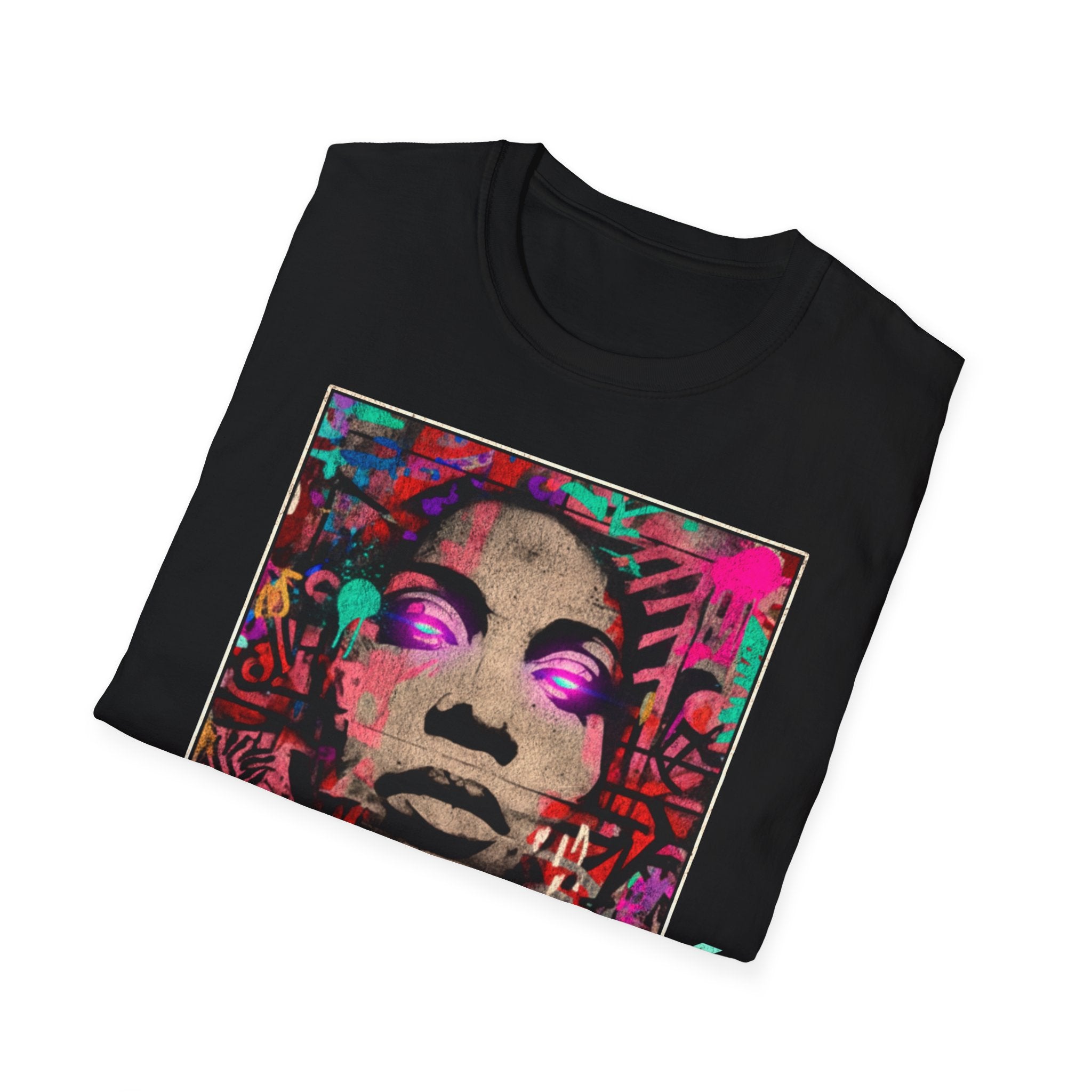 Street Art Archive T‑Shirt — Neon Portrait Graphic Tee