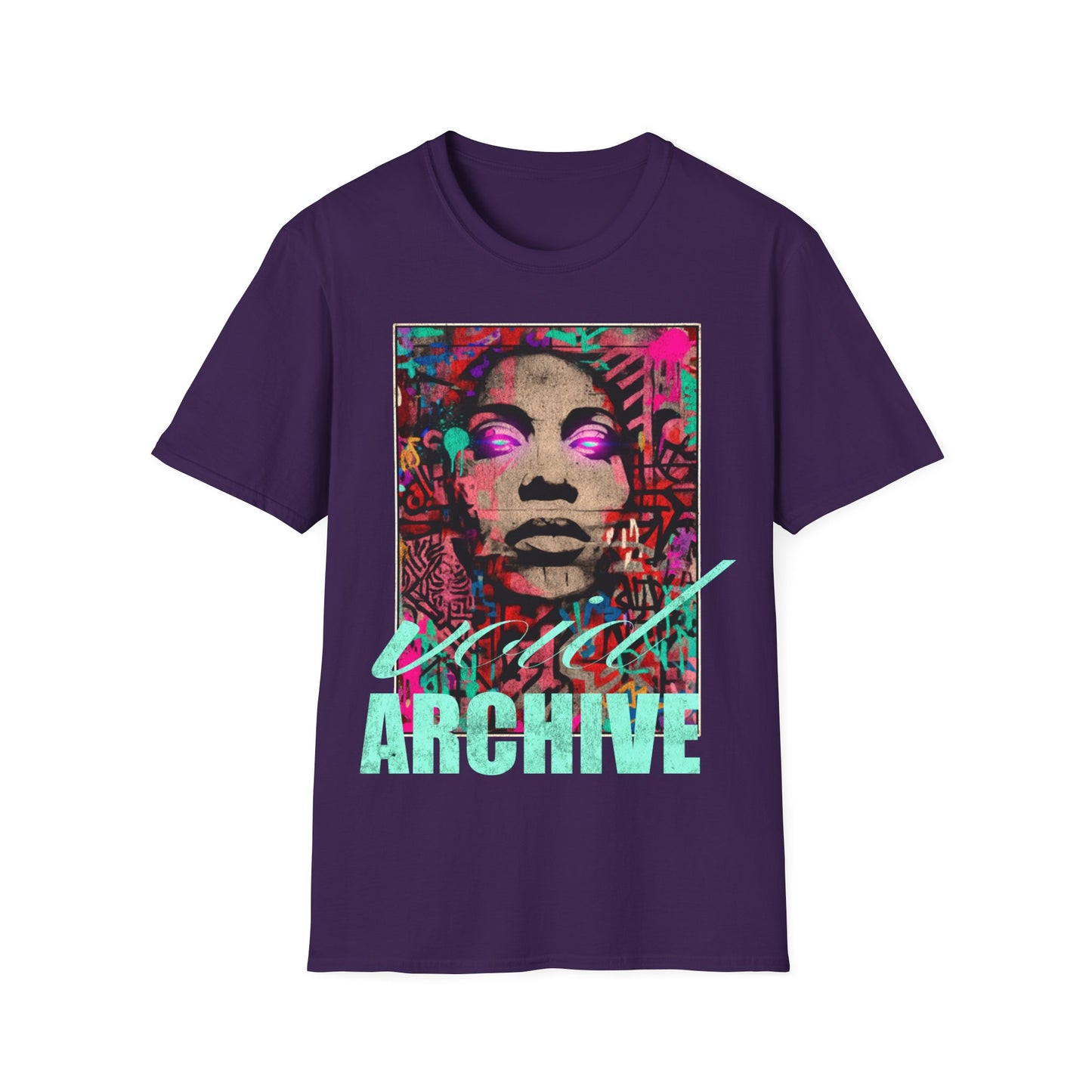 Street Art Archive T‑Shirt — Neon Portrait Graphic Tee