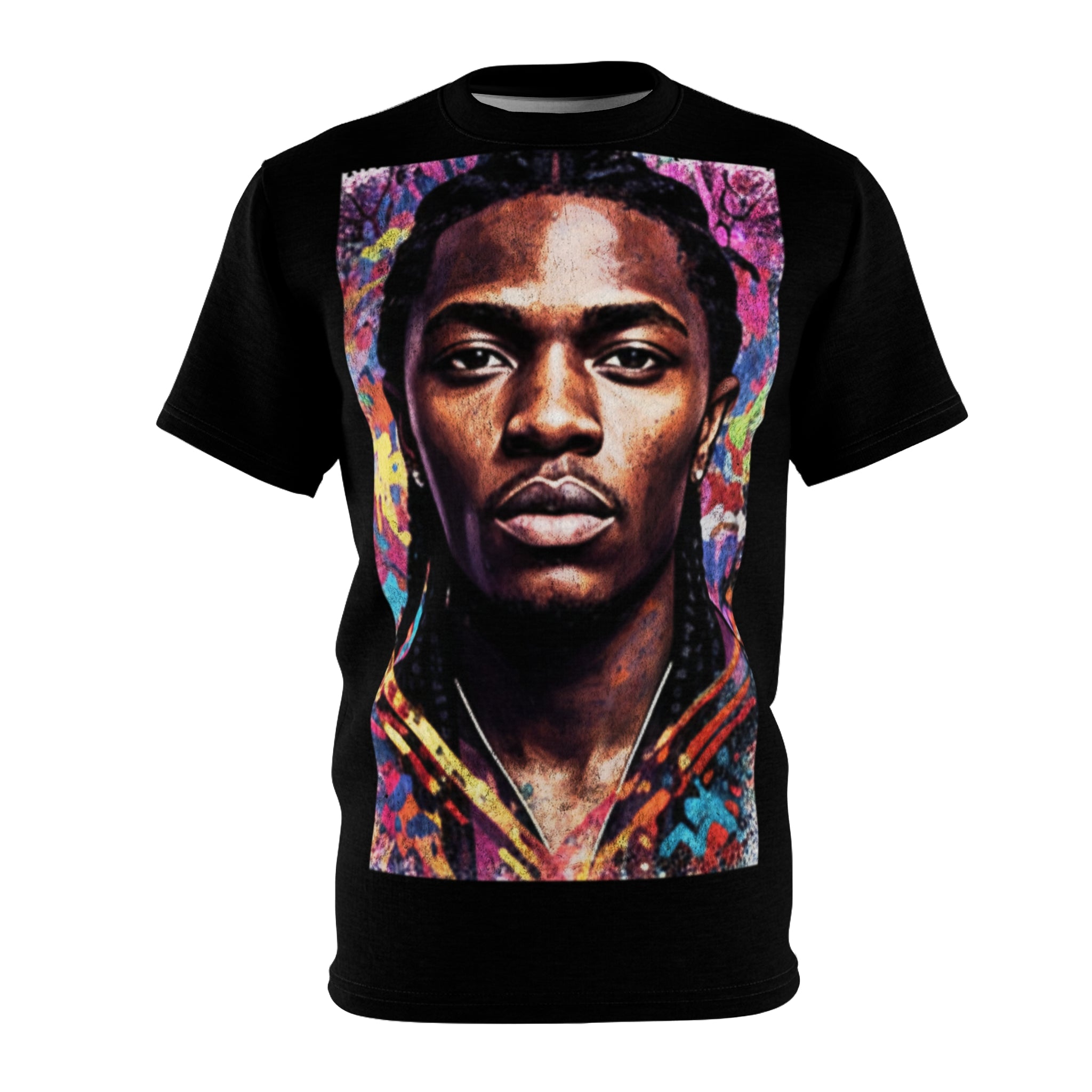 Portrait Graphic Tee — Colorful Urban Art Face Print