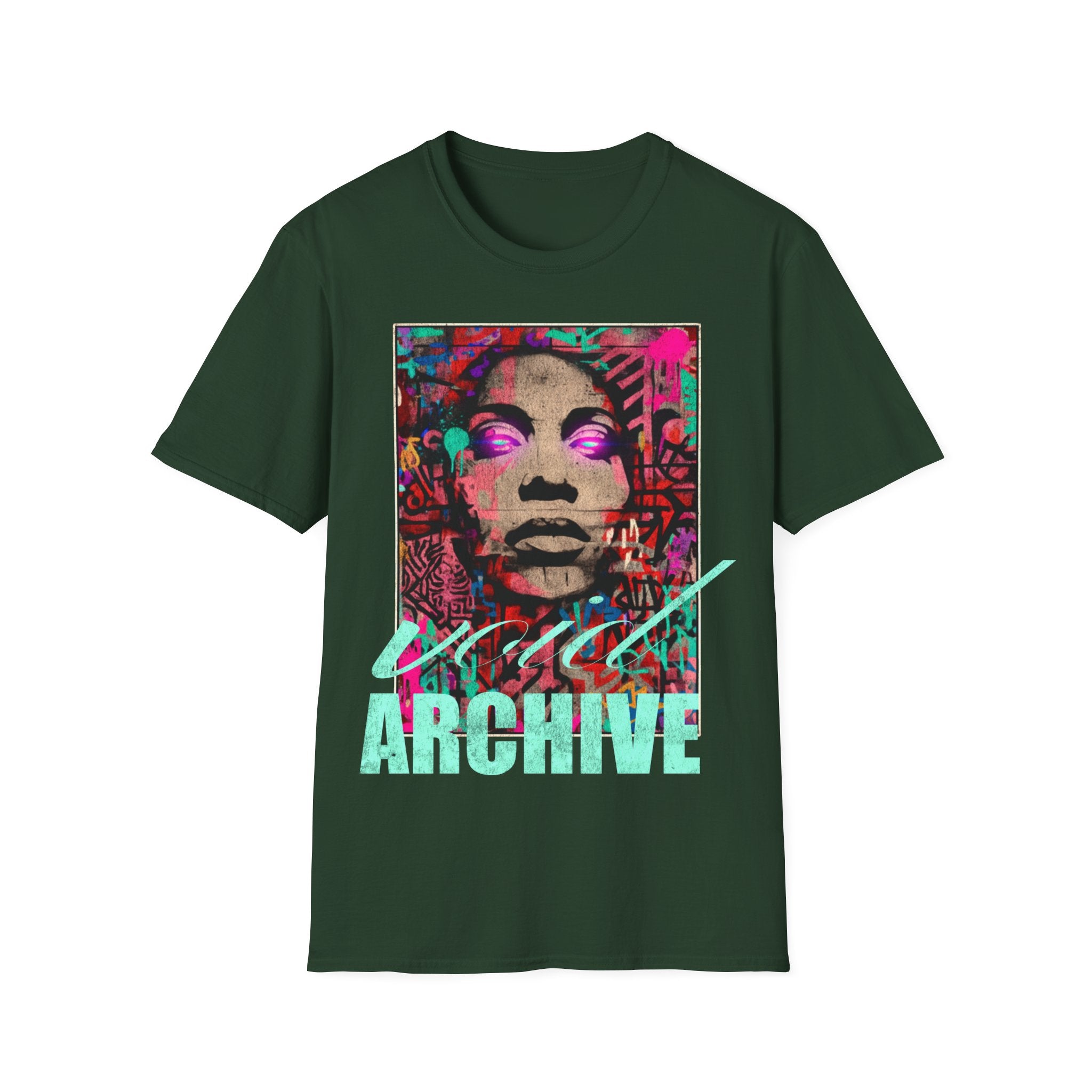 Street Art Archive T‑Shirt — Neon Portrait Graphic Tee