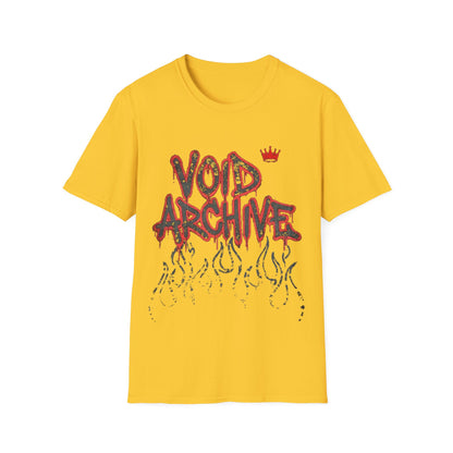 Void Archive Graphic T-Shirt — Grunge Flame Streetwear