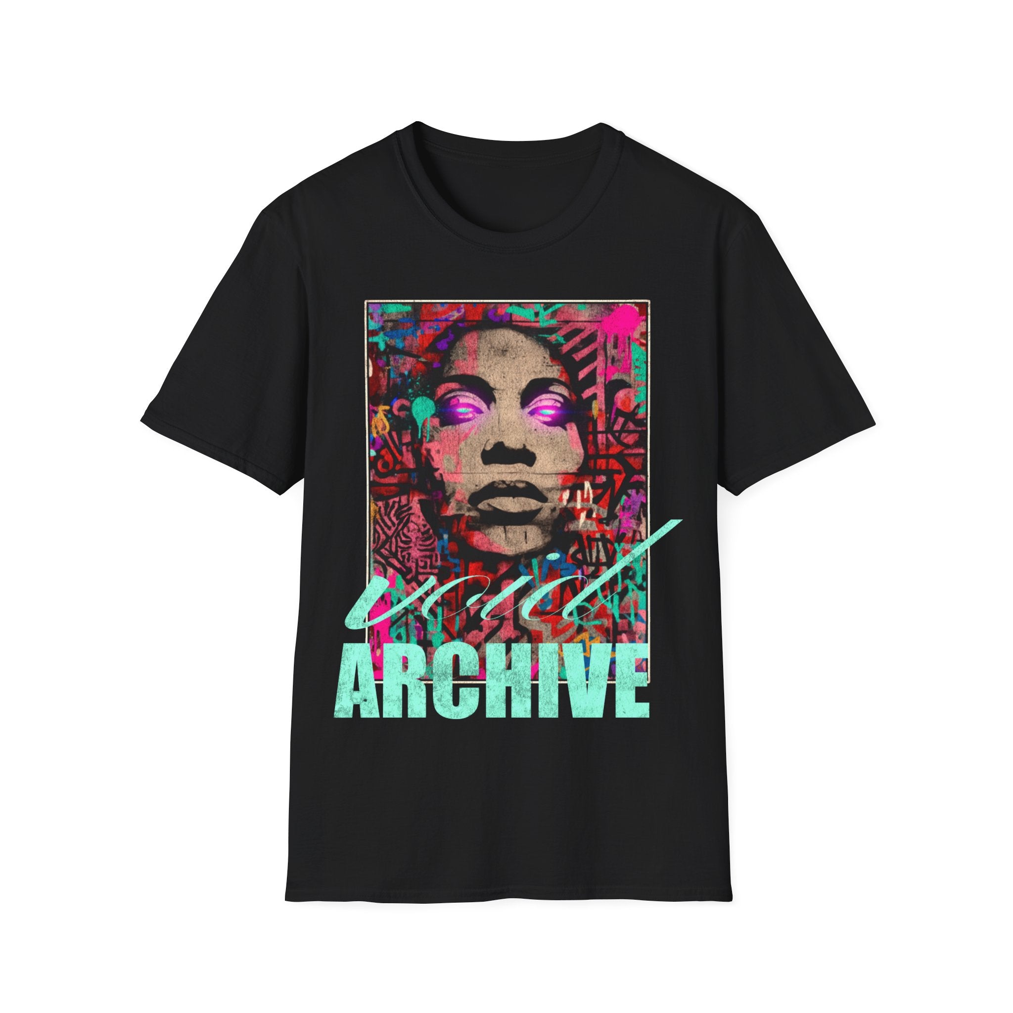 Street Art Archive T‑Shirt — Neon Portrait Graphic Tee