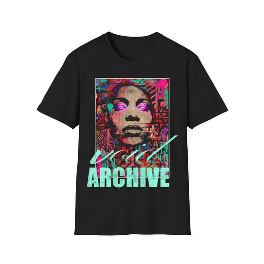 Street Art Archive T‑Shirt — Neon Portrait Graphic Tee