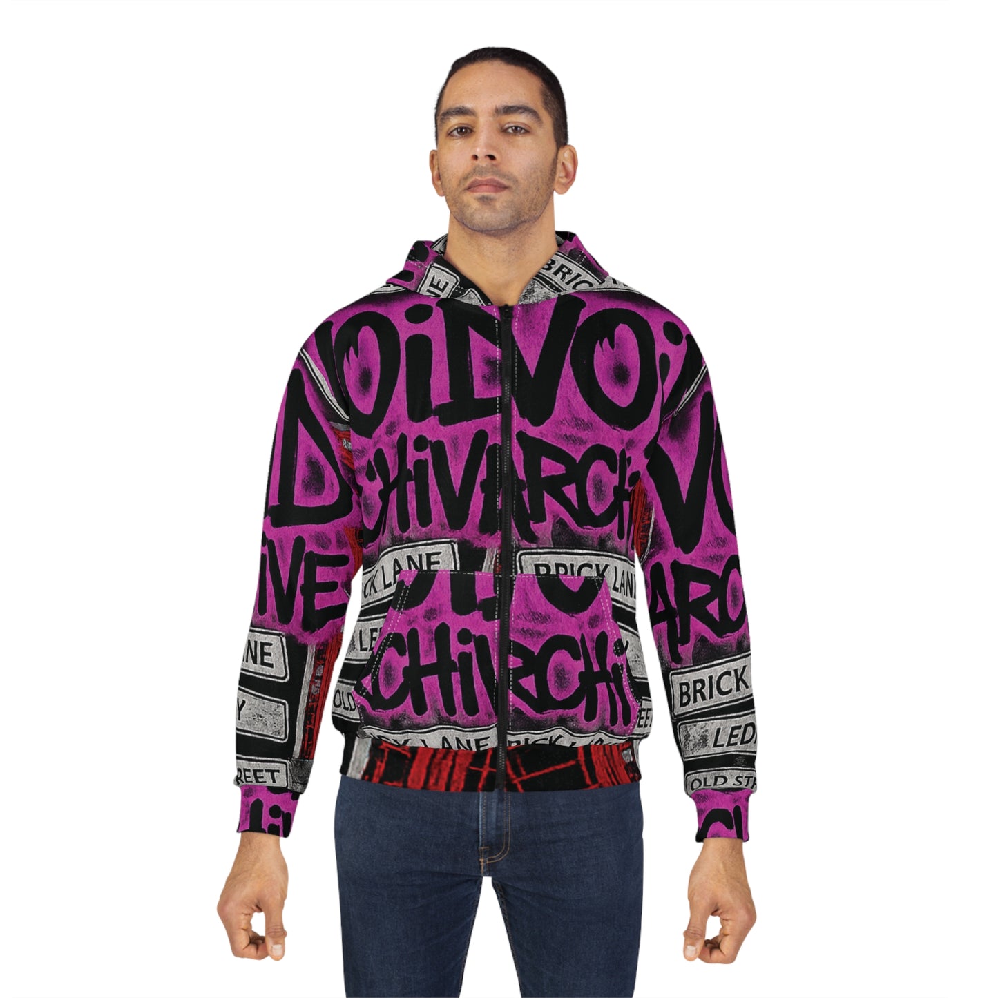 Void Archive Zip Hoodie — Graffiti Brick Lane Streetwear