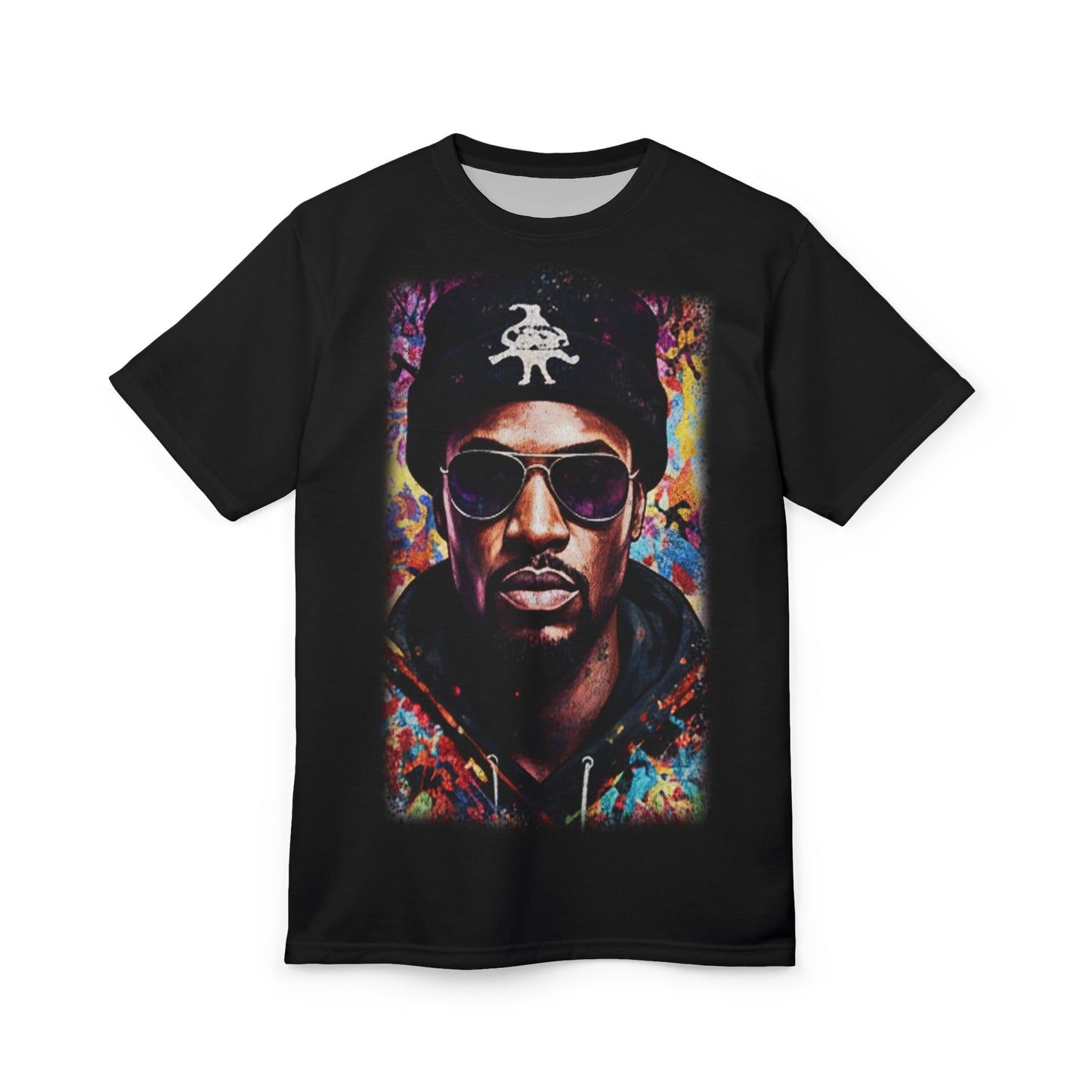 Street Art Portrait T-Shirt – Colorful Urban Rapper Graphic Tee