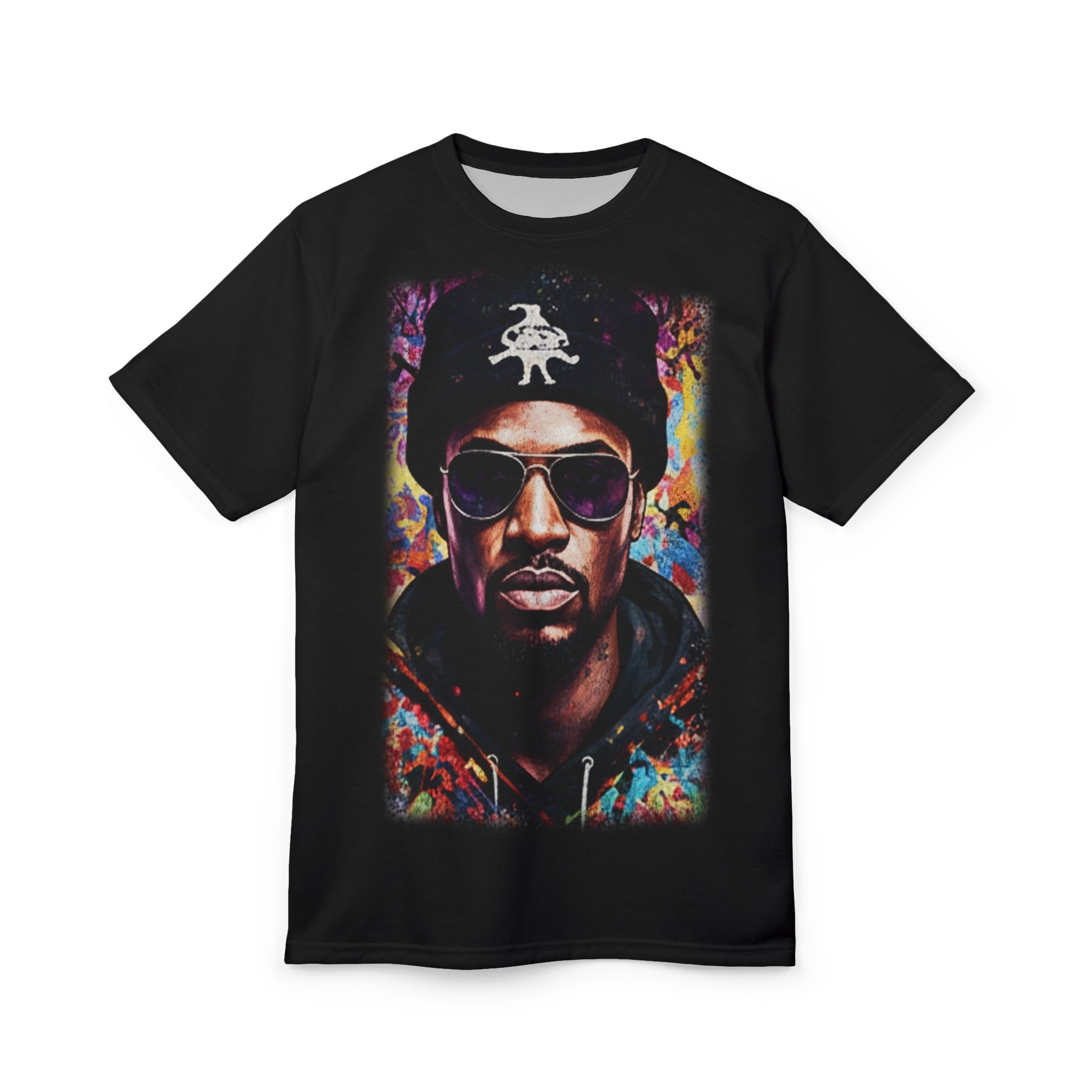 Street Art Portrait T-Shirt – Colorful Urban Rapper Graphic Tee