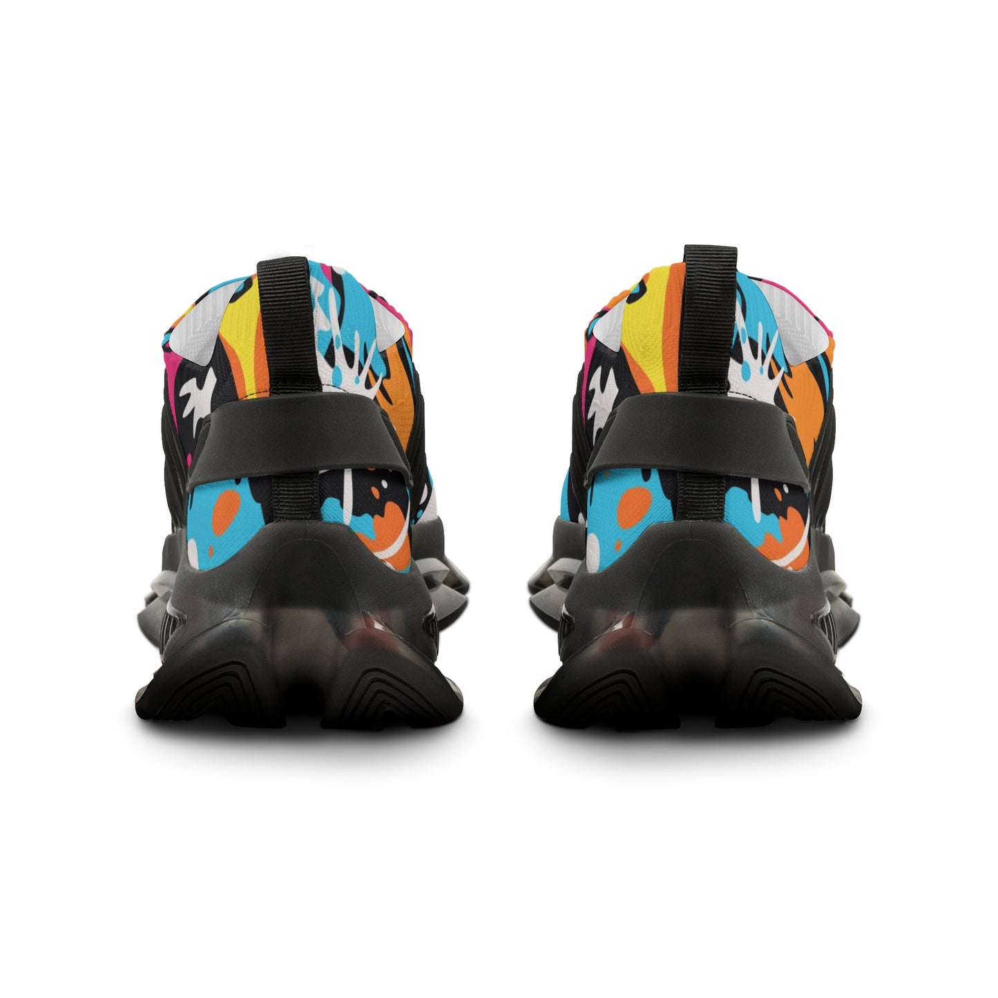 Men's Colorful Abstract Mesh Sneakers — Vibrant Lightweight Athletic Shoes