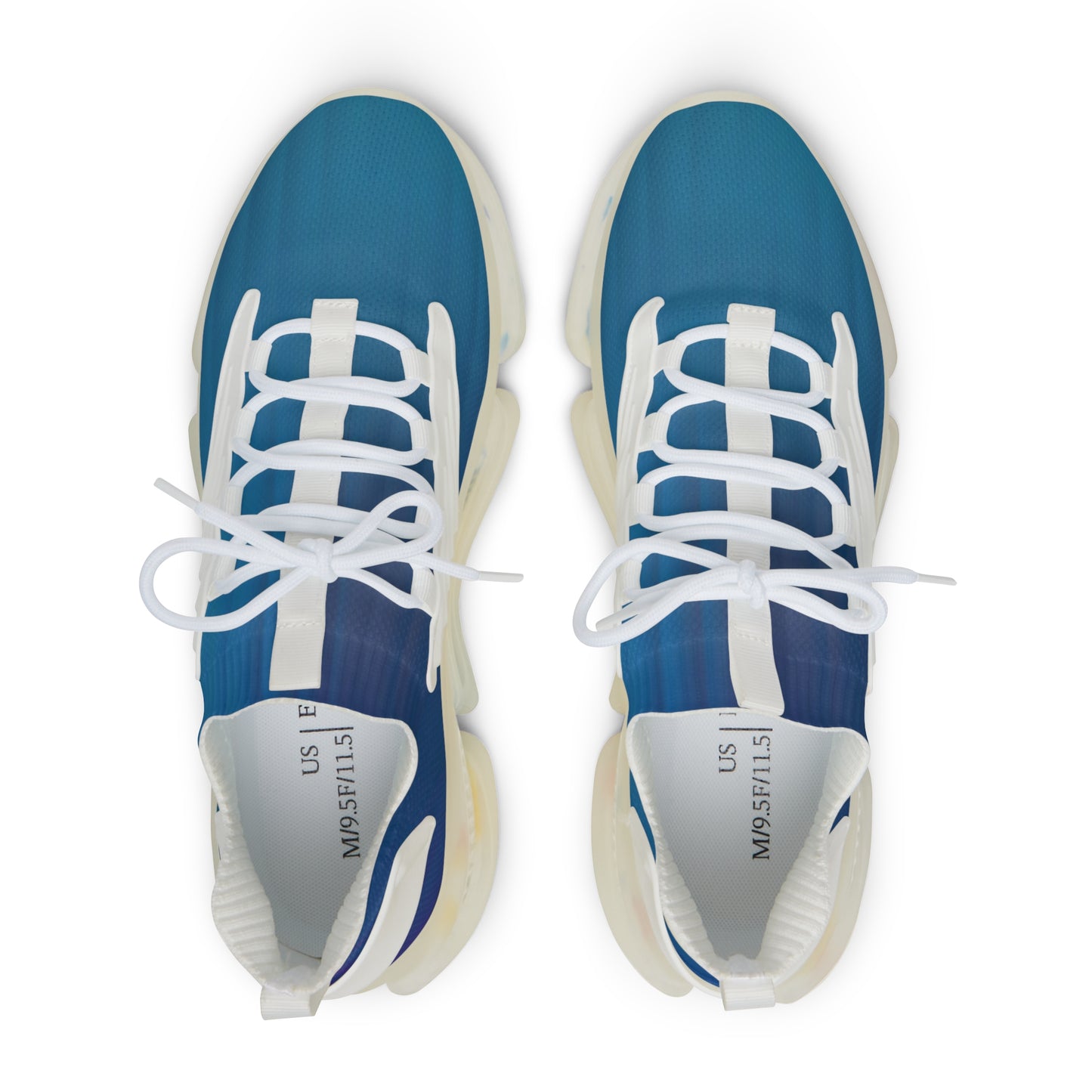 Men's Blue Gradient Mesh Sneakers — Lightweight Athletic Running Shoes