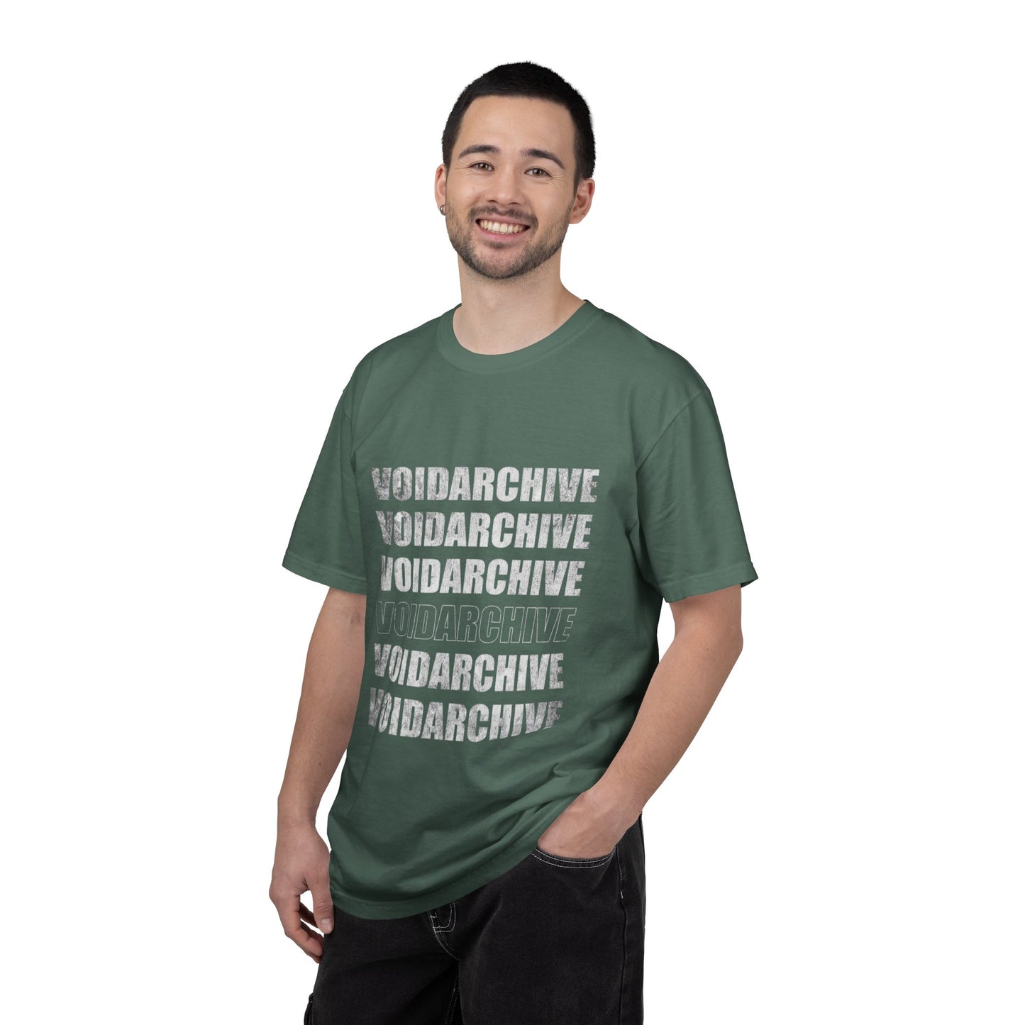 VoidArchive Graphic T-Shirt — Distressed Stacked Logo Tee