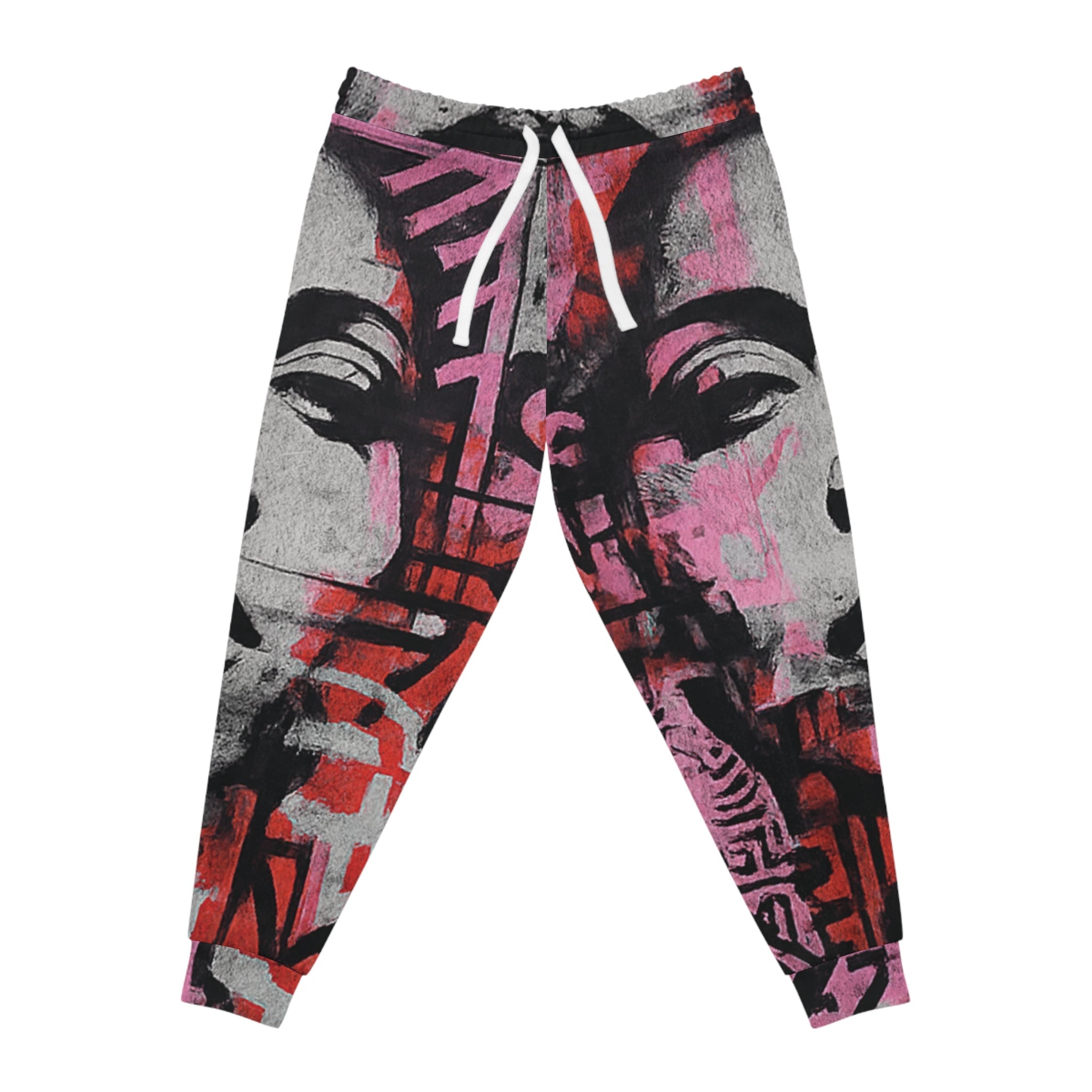 Graffiti Face Athletic Joggers — Bold Street Art Print Sweatpants - Void Archive
