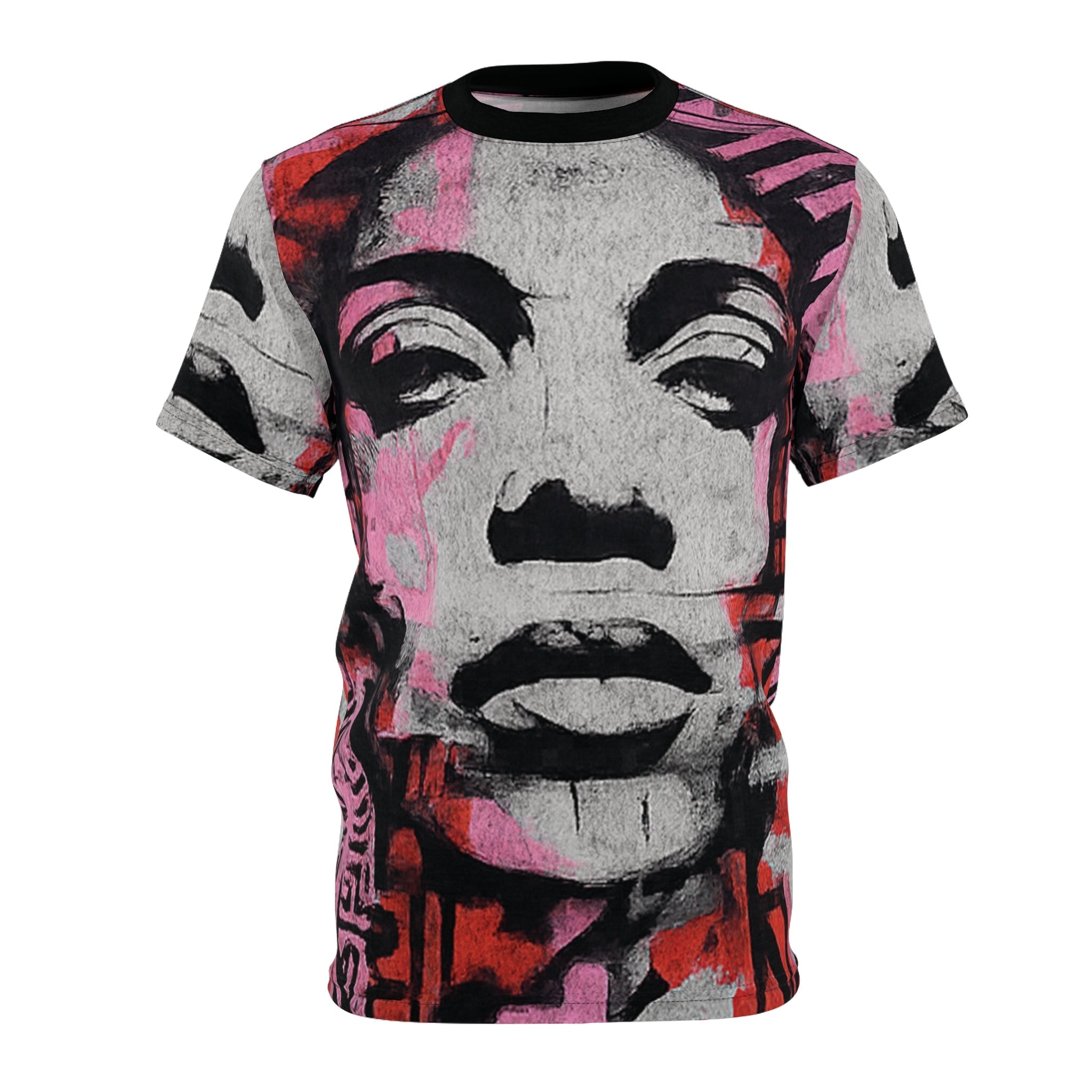 Graffiti Portrait Tee — Bold Pink Street Art All - Over Print T-Shirt - Void Archive
