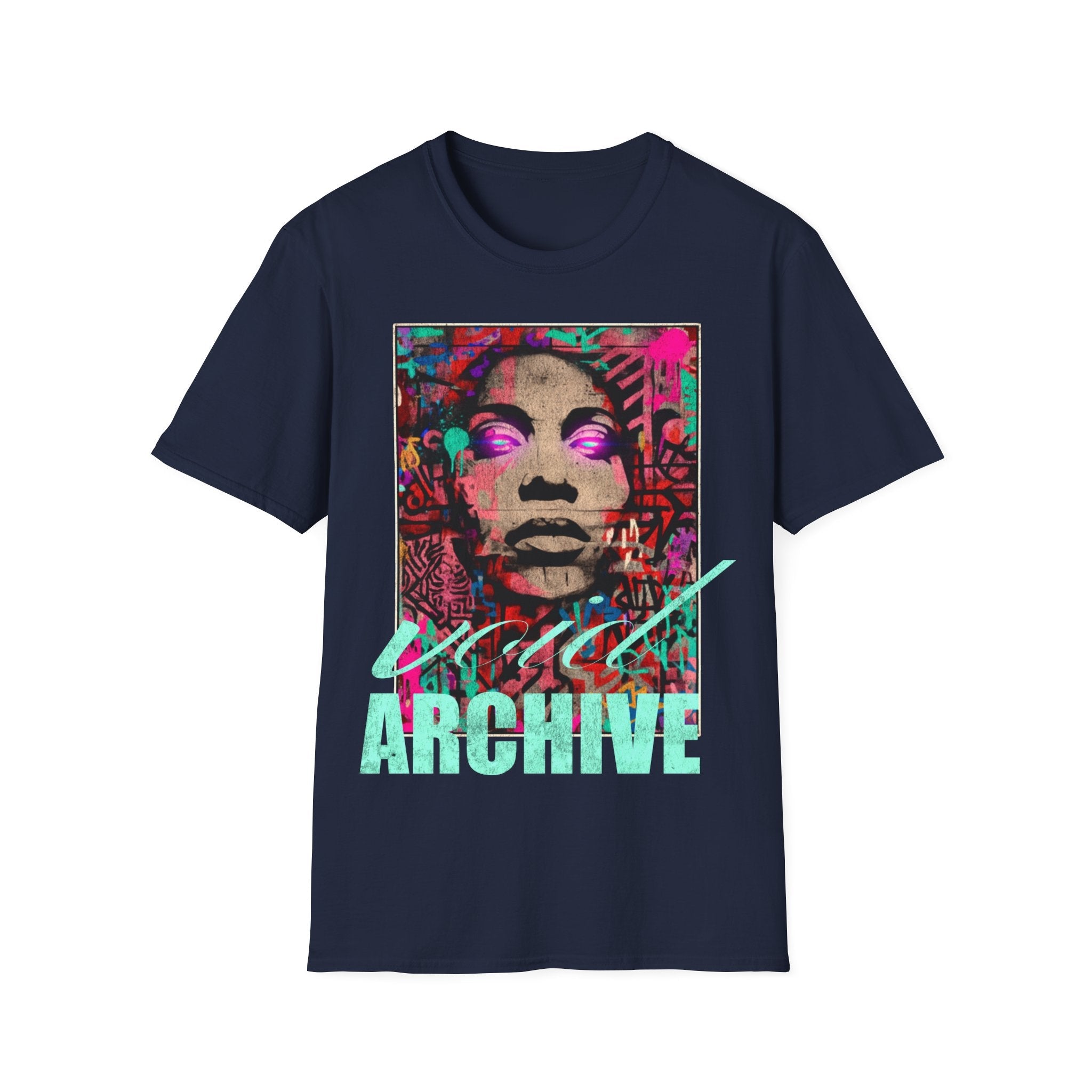 Street Art Archive T‑Shirt — Neon Portrait Graphic Tee - Void Archive